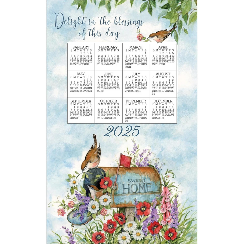 Floral Mailbox - 2025 Calendar Towel