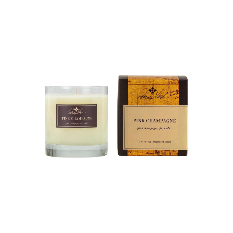 Rosy Rings Patricia Nash Candle | Long Lasting Fragrance Home Decor Gift Luxurious Aromatherapy Notes of Pink Champagne, Fig, Musk, Sandalwood, Amber 60 Hour Burn 7.5oz 3.5" H (Pink Champagne)