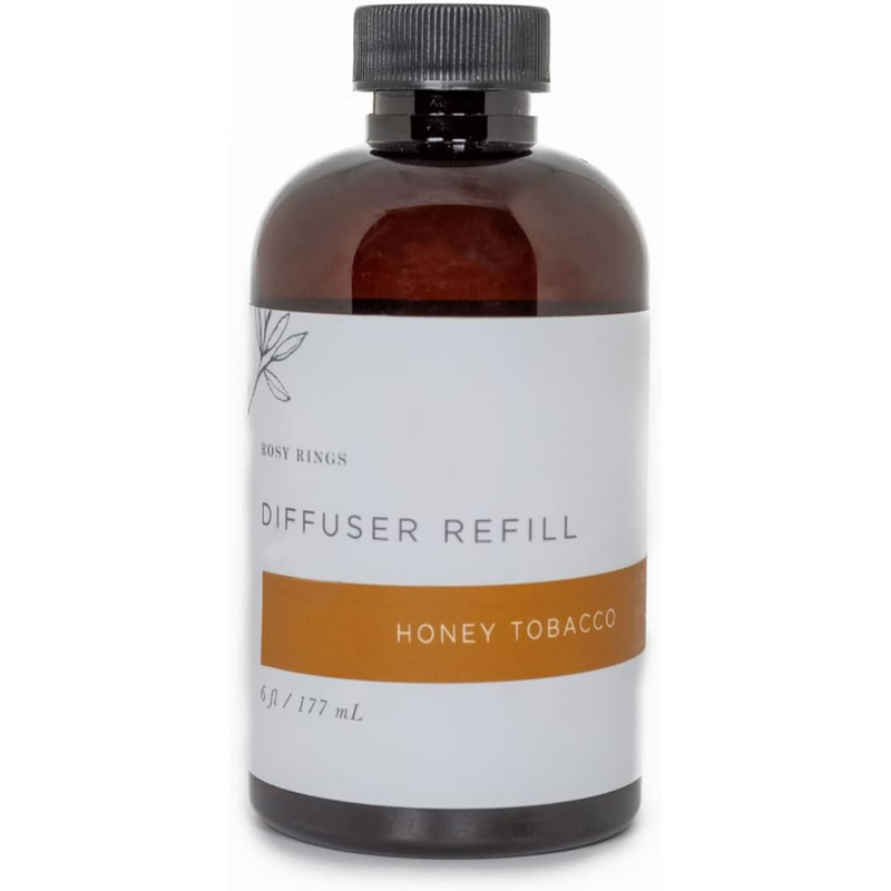 Rosy Rings Fragrance Diffuser Oil Refill 6oz - Aromatherapy, Scented Air Freshener Deodorizer Oil, Scented Refill for Home, Kitchen, Living Room, Decor Gifts Humidifier Essential Oils (Honey Tobacco)