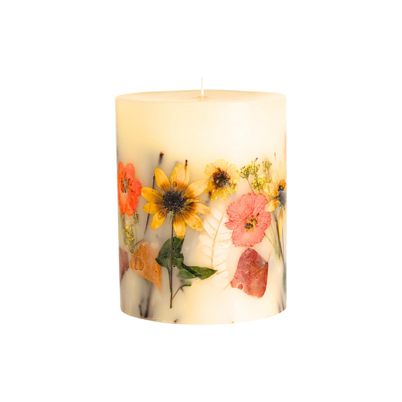 Rosy Rings Honey Tobacco Round Botanical Candle - Honey Tobacco Candle, Aromatherapy Candles, Long Lasting Candles, Luxury Candles, Candle Gifts, Home Decor Candles (6.5 Inch)