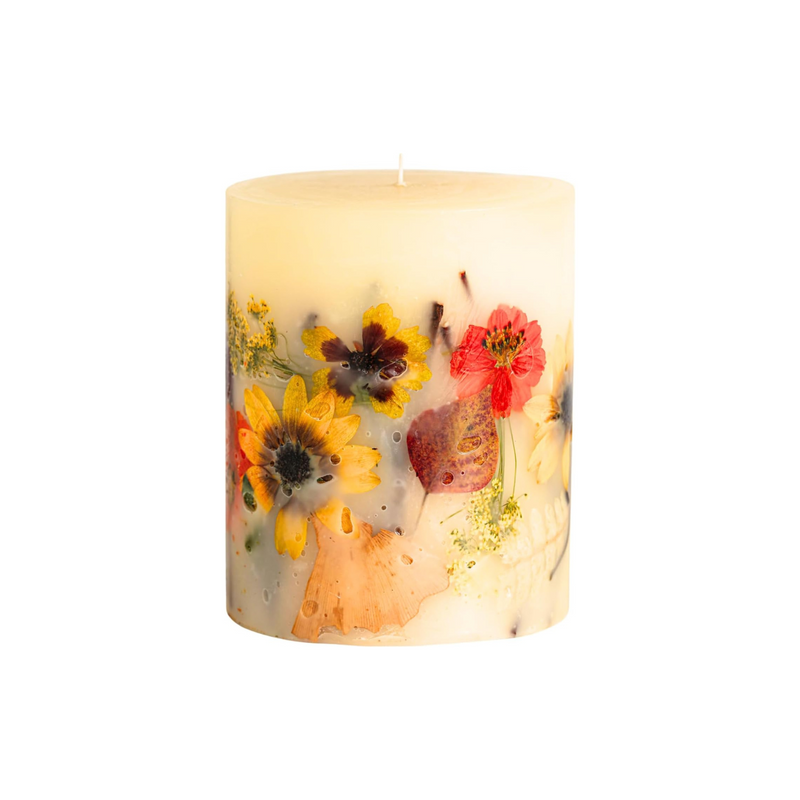 Rosy Rings Honey Tobacco Round Botanical Candle - Honey Tobacco Candle, Aromatherapy Candles, Long Lasting Candles, Luxury Candles, Candle Gifts, Home Decor Candles (5 Inch)