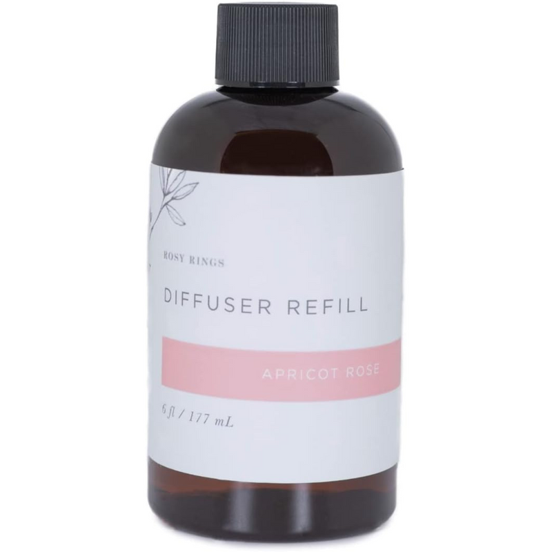 Rosy Rings Fragrance Diffuser Oil Refill 6oz - Aromatherapy, Scented Air Freshener Deodorizer Oil, Scented Refill for Home, Kitchen, Living Room, Home Decor Humidifier Essential Oils (Apricot Rose)