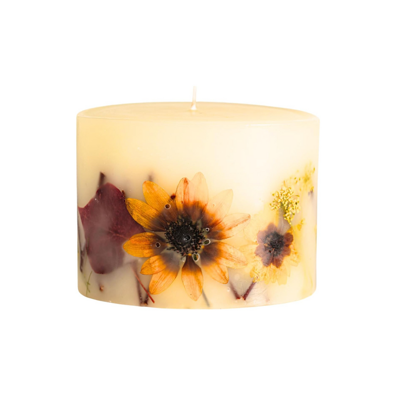 Rosy Rings Petite Round Botanical Candle - Aromatherapy, Long Lasting Candle, 60 Hour Burn Time, Floral Botanical Candles Home Decor Essential Oil Anniversary Christmas Gifts Present (Honey Tobacco)