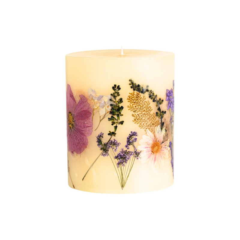 Rosy Rings Round Botanical Candle Roman Lavender - Aromatherapy Candles, Luxury Candles, Long Lasting Candles, Botanical Candles, Candle Gift Sets, Home Decor (Small)