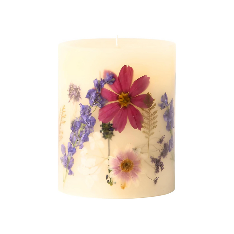 Rosy Rings Round Botanical Candle Roman Lavender - Aromatherapy Candles, Long Lasting Candles, Botanical Candles, Home Decor 6.5" 200 Hour Burn Time