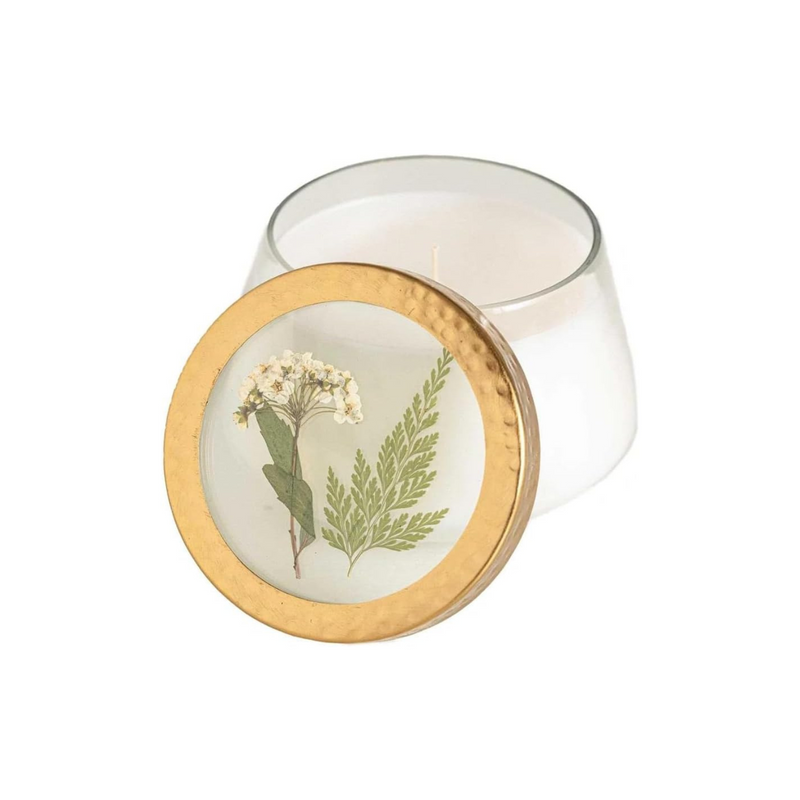 Rosy Rings Pressed Floral Candle - Aromatherapy Candles, Long Lasting Scented Luxury Candles for Home Decor, Botanicals Gifts Notes of Clary Sage, Santal, Red Cedar, Musk Medium (Forest)
