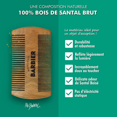 Men's Sandalwood Beard/Hair Comb - 100% Natural