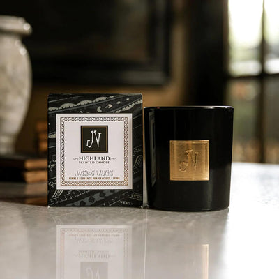 Jackson Vaughn Scented Candle | Aromatherapy Long Lasting Candles Luxury Home Fragrance Decor Gifts Hand Poured Soy Wax Notes of Mint, Sweet Basil, Green Grass 55 Hour Burn 14.5oz (Highland)