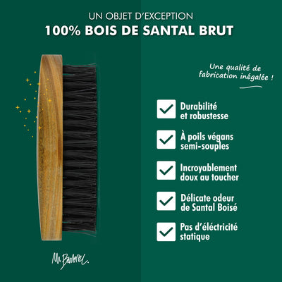 Final Touch Beard Brush 100% Natural Sandalwood/Boar Bristles