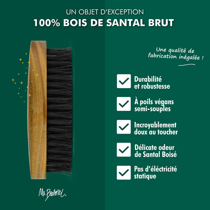 Final Touch Beard Brush 100% Natural Sandalwood/Boar Bristles