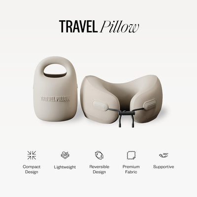PIXIE MOOD Every Think Travel and Airplane Neck Pillow, Memory Foam, Support, Neck, Head Chin - Soft, Lightweight, Washable, Easy-to-Carry