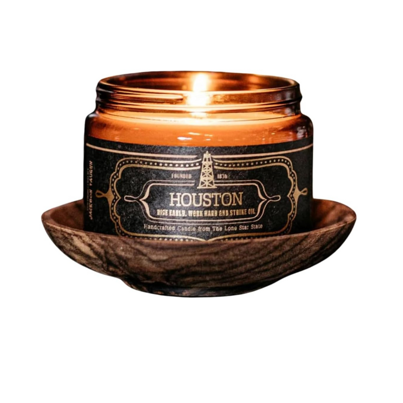 Jackson Vaughn Scented Texas Candle | Aromatherapy Long Lasting Candles Luxury Home Fragrance Decor Gifts Hand Poured Soy Wax Blend Notes of Olive Blossoms, Jasmine Cypress 60 Hour Burn 16oz (Houston)