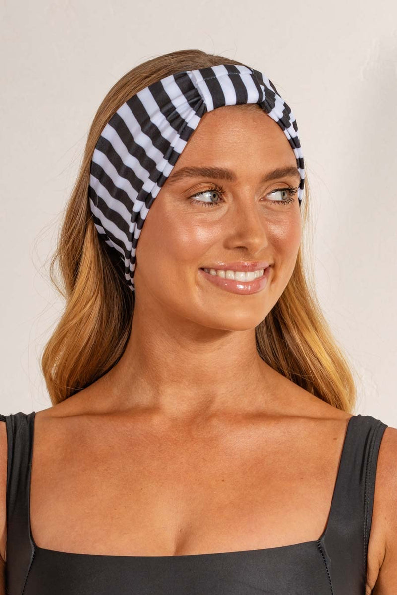 Louvelle - Seraphine Headband | Chic, Natural Haircare (Monochrome Stripe)