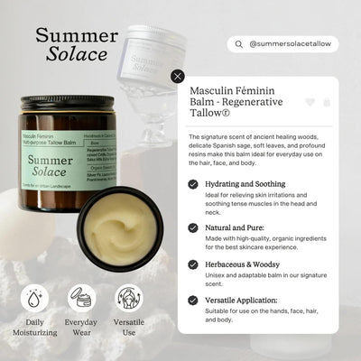 Balm Nourishing & Soothing Face & Body Cream Multi Purpose Hydrating Natural Moisturizer For Soft, Supple Skin Body Butter Tallow Hydrates Woodsy Scent 50ml (Masculin Féminin)