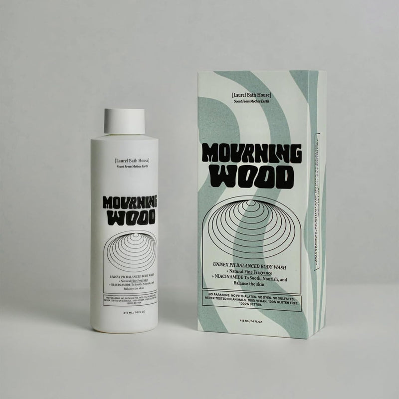 Mourning Wood Body Wash | Hydrates, Cleanses, Nourishes Skin with Niacinamide | Notes of Oud Wood, Black Rose, Cedar | Free From Parabens, Sulfates & Phthalates 8oz (3 Pack)