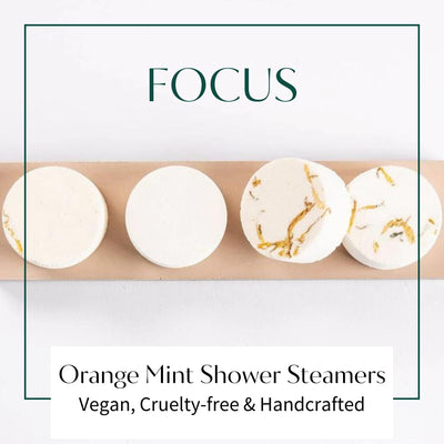Orange Mint Shower Steamers Aromatherapy | Organic Shower Bombs with Essential Oils | Self Care Christmas Birthday & Spa Gifts for Women & Men | Stocking Stuffers | 4 Pack