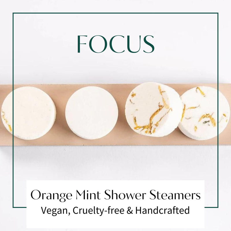 Orange Mint Shower Steamers Aromatherapy | Organic Shower Bombs with Essential Oils | Self Care Christmas Birthday & Spa Gifts for Women & Men | Stocking Stuffers | 4 Pack