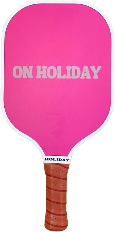 On Holiday Pickleball Paddle | Fiberglass Face Honeycomb Core, High Spin, Shock-Absorbing, Lightweight Durable for Power, Control & Balance Edge Guard & Grip Tape for Sweaty Hands - All Levels (Ibiza)