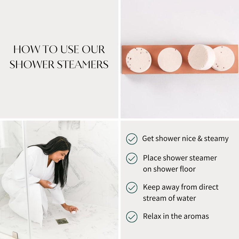 Pink Grapefruit Shower Steamers Aromatherapy | Organic Shower Bombs with Essential Oils | Self Care Christmas Birthday & Spa Gifts for Women & Men | Stocking Stuffers | 4 Pack