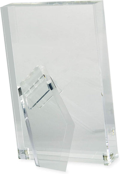 TIZO Design Vertical 5x7 Lucite Picture Frame, Durable 1 Inch Thick Clear Lucite & Magnetic Closures, Elegant & Practical Boutique Quality Photo Frame (Multiple Colors Available)