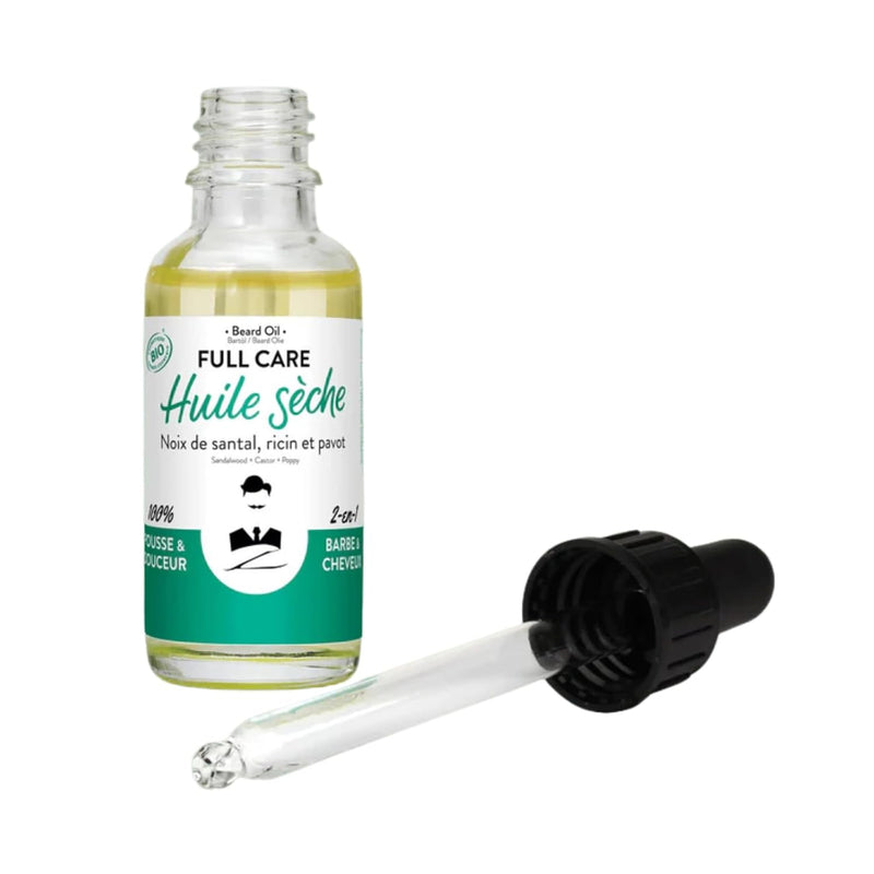 Beard Oil for Men | Award Winning Beard Oil Leave In Mustache Conditioner, Softens, Moisturizes, Nourishing, Lightweight, Sandalwood Fragrance | Natural & Vegan | Made In France 1oz