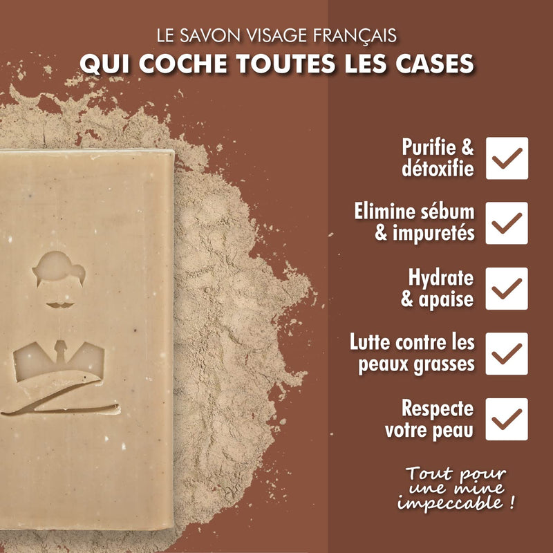 Savon Surgras Artisanal au Rhassoul pour Visage/Corps RHASSOUL KITCHEN 100 gr