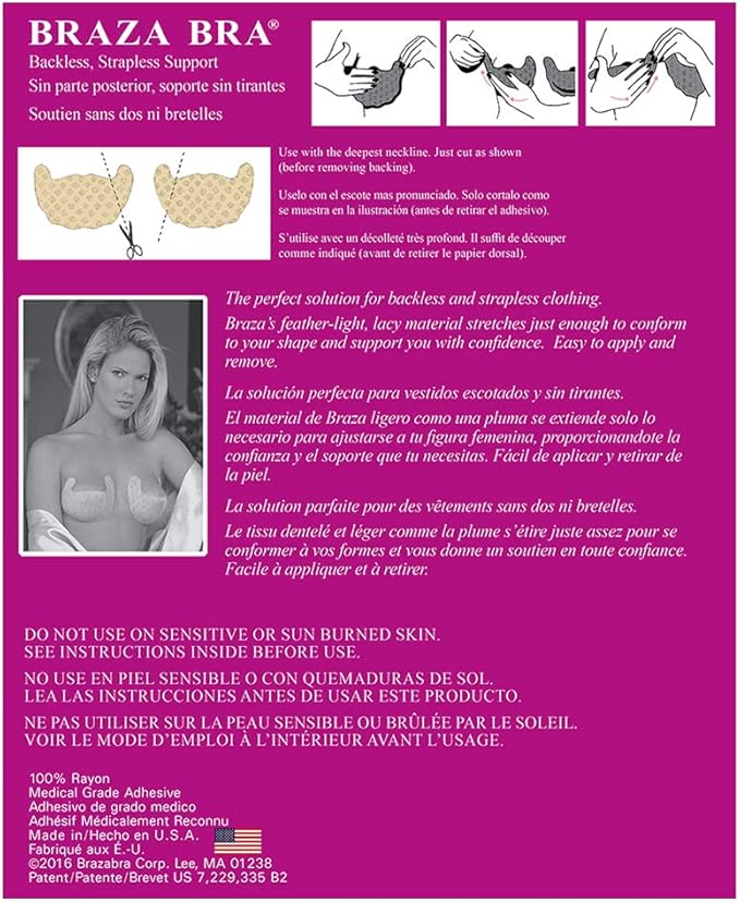 Braza Self Adhesive Strapless Bra, Beige, A