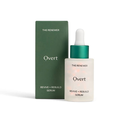 Overt Skincare THE RENEWER Revive + Rebuild Serum to Improve Elasticity, Revitalize Skin's Outer Layer Overnight with Revolutionary Plant-Derived EGF (Epidermal Growth Factor) - 1 fl oz/30 mL