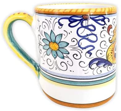 Deruta Italy by Gute | Raffaellesco Deruta Mug | Handcrafted & Handpainted Italian Ceramics | Authentic Italian Pottery Handmade in Deruta, Italy | 12 oz/350 mL