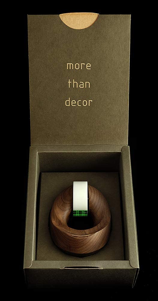 mordeco Rhino Tape Dispenser, Made of Walnut Wood, Table Sculpture, Stationery (Tape Included) Gift for him Valentine day Birthday