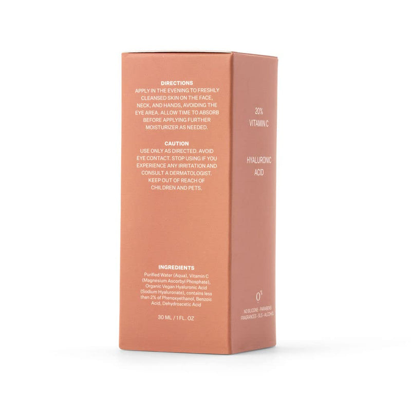 Overt Skincare THE BRIGHTENER Glow + Even Serum to Even Out Skin Tone, Brighten, Moisturize, Create Radiant Skin with Vitamin C and Hyaluronic Acid - 1 fl oz/30 mL