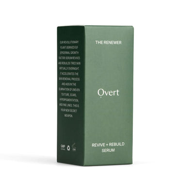 Overt Skincare THE RENEWER Revive + Rebuild Serum to Improve Elasticity, Revitalize Skin's Outer Layer Overnight with Revolutionary Plant-Derived EGF (Epidermal Growth Factor) - 1 fl oz/30 mL