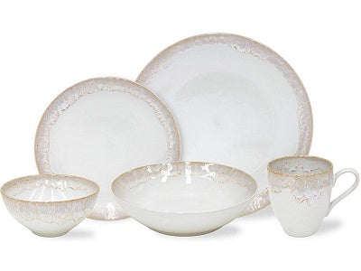 Casafina Taormina Collection Stoneware Ceramic 5-Piece Place Setting (Service for 1), White