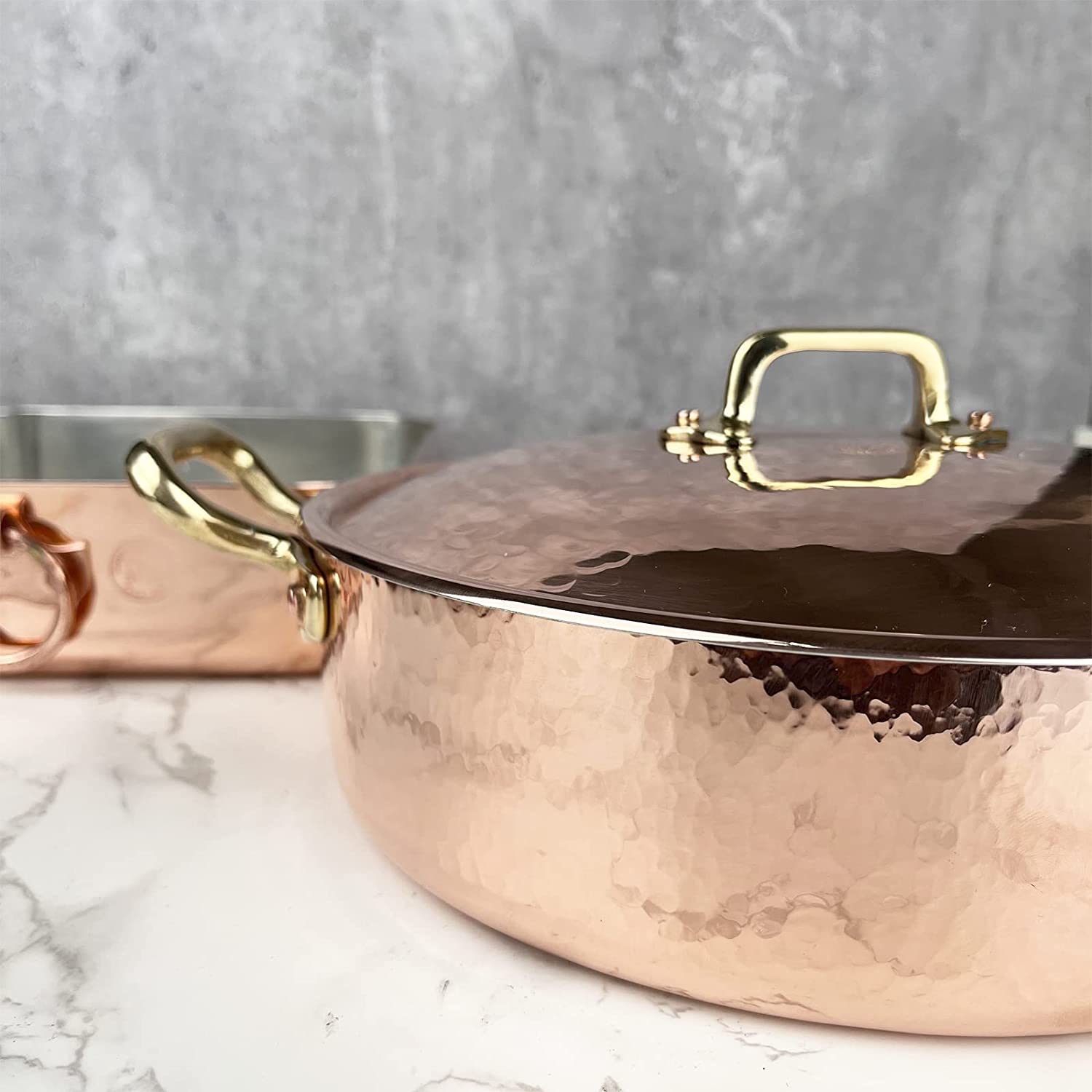 Coppermill Kitchen Vintage-Inspired Large Copper Sauté Pan