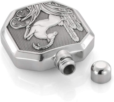 Royal Selangor Hand Finished Savannah Collection Pewter Gazelle Hip Flask SM Gift