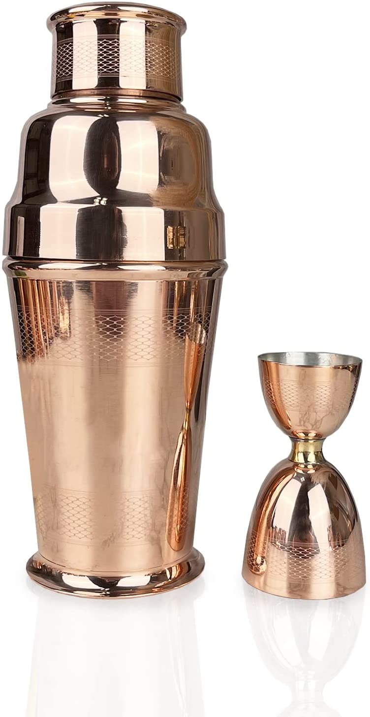 Coppermill Kitchen | Vintage Inspired Coctail Shaker & Jigger | Authentic Copper & Brass | 1900&