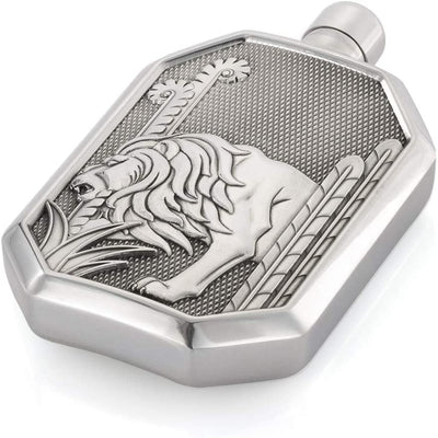 Royal Selangor Hand Finished Savannah Collection Pewter Lion Hip Flask LG Gift