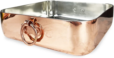 Coppermill Kitchen | Vintage Inspired Baking Dish | Authentic Copper & Brass | Tin-Lined | Made in Italy | 9.5" Square Dish