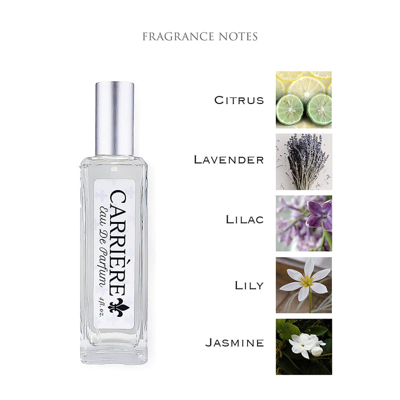 Carriere By Gendarme Eau De Parfum Spray For Women with Aroma of Jasmine and Lilac, 2 oz (Spray Glass Bottle)