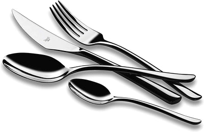 Mepra Edera Cutlery Set – [24 Pieces Set] Brushed Stainless-Steel Finish, Dishwasher Safe Cutlery