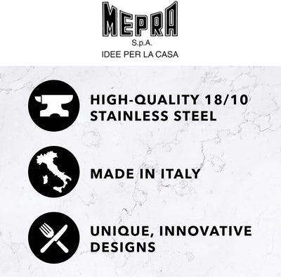 Mepra Linea Oro Nero Cutlery Set – [5 Piece Set], Polished Black Finish, Dishwasher Safe Cutlery for Fine Dining
