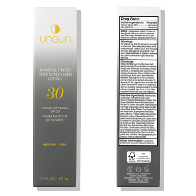Unsun Mineral Tinted Face Sunscreen Medium/Dark