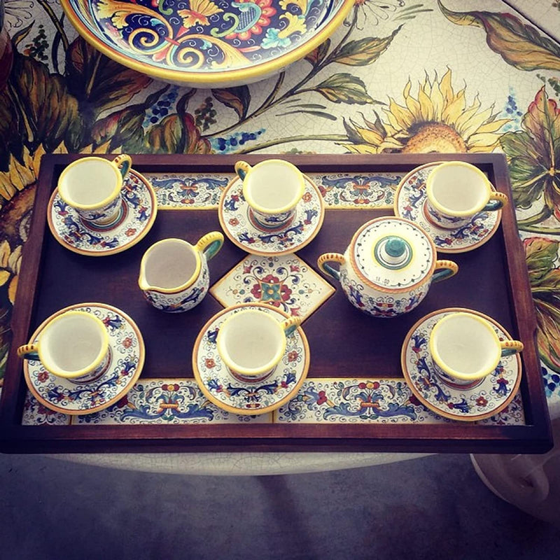 Deruta Italy by Gute | Ricco Deruta Tea Cup | Handcrafted & Handpainted Italian Ceramics | Authentic Italian Pottery Handmade in Deruta, Italy | 6 oz/170 mL