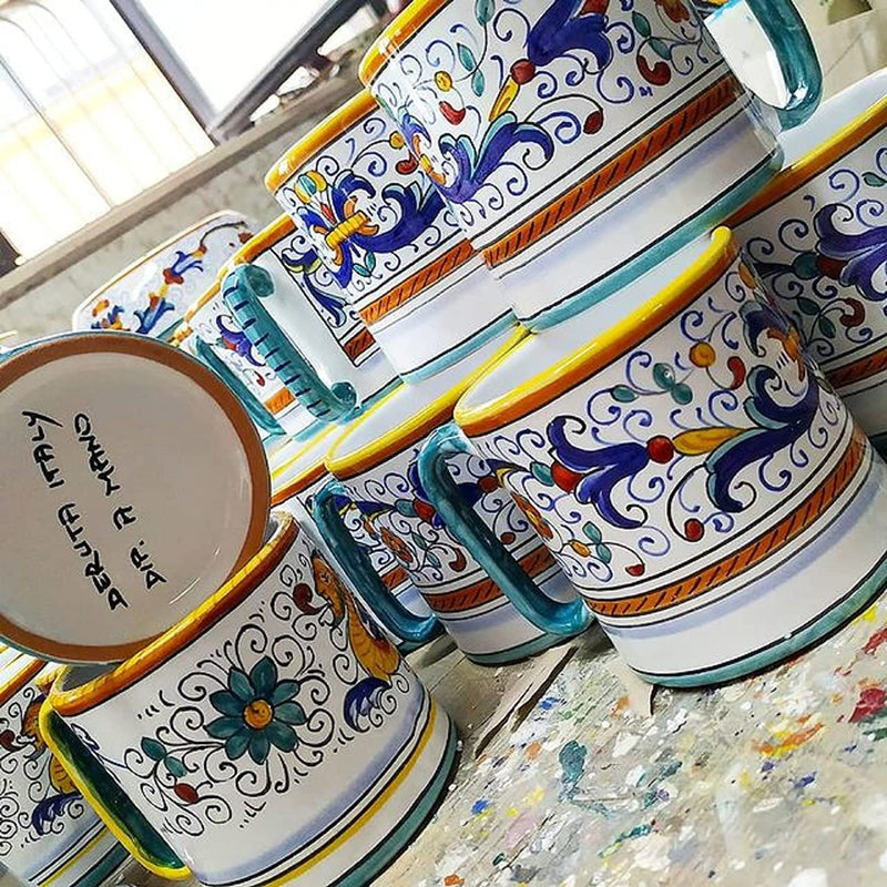 Deruta Italy by Gute | Raffaellesco Deruta Mug | Handcrafted & Handpainted Italian Ceramics | Authentic Italian Pottery Handmade in Deruta, Italy | 12 oz/350 mL