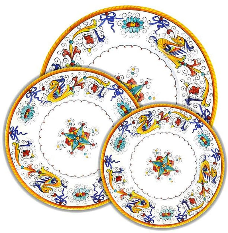 Deruta Italy by Gute | Raffaellesco Deruta Table Set | Handcrafted & Handpainted Italian Ceramics | Authentic Italian Pottery Handmade in Deruta, Italy
