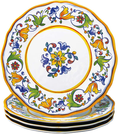 Le Cadeaux Melamine 11 inch Dinner Plate Set of 4, Capri