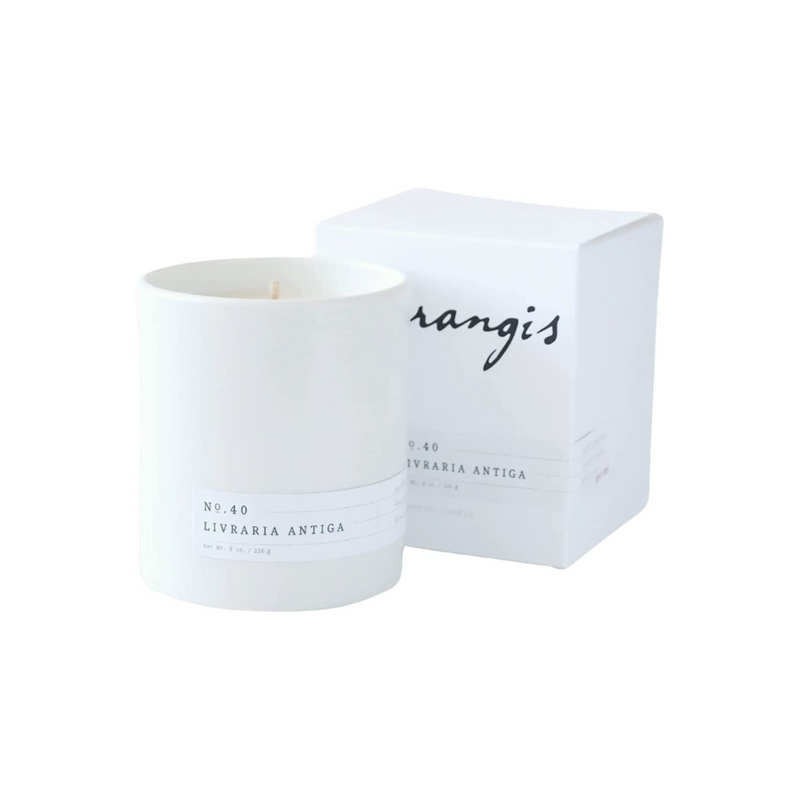 Aerangis Candle Livraria Antiga - Aromatherapy, Long Lasting Candles, Decorative Home Fragrance Decor Gift - 50 Hour Burn Time Notes of Saffron, Rose, Patchouli, Sandalwood, Lemon Peel (No.40)