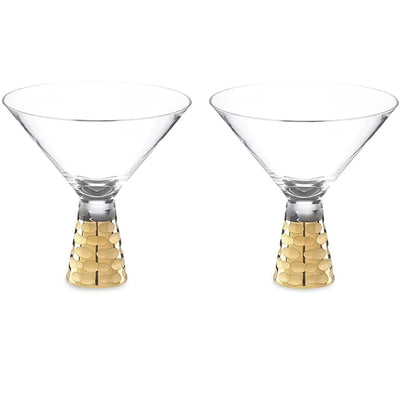 Michael Wainwright Truro Gold Martini Glasses Set of 2, 5-Inch
