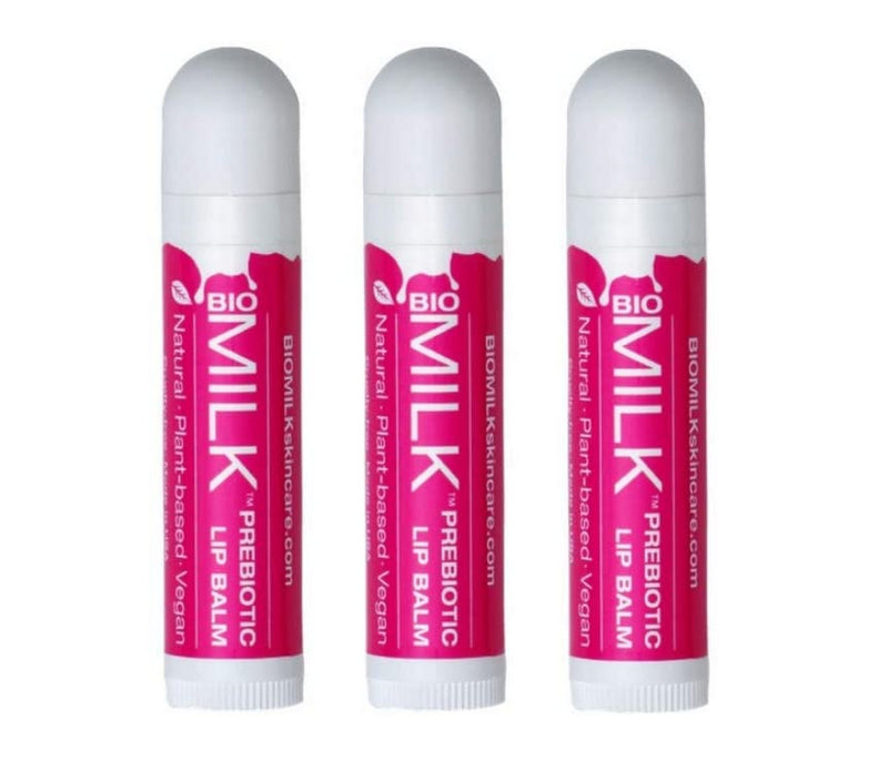 BIOMILK Probiotic Skincare Vegan Prebiotic Lip Balm 3 Pack (3 pcs)