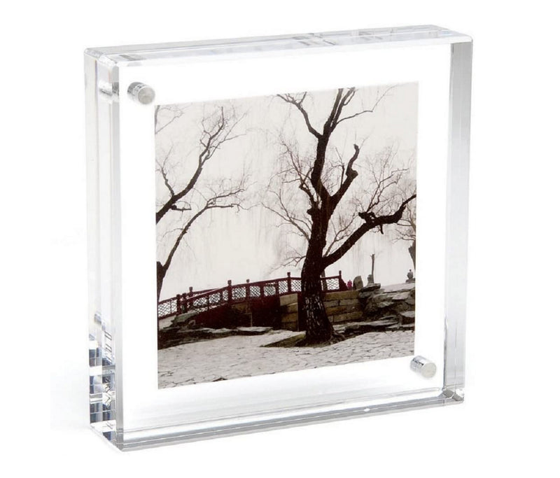 Canetti Original Magnet Frame Square 8x8 Double Sided Magnetic Picture Frame, Floating Photo Frame, Two Acrylic Panel